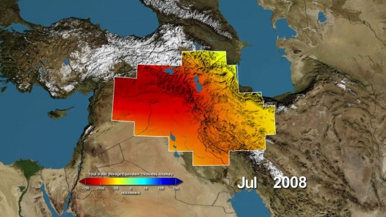 Loss of fresh water in Middle East, NASA image