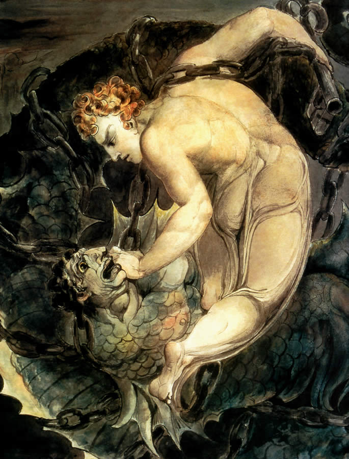 The Angel Michael Binding Satan, William Blake