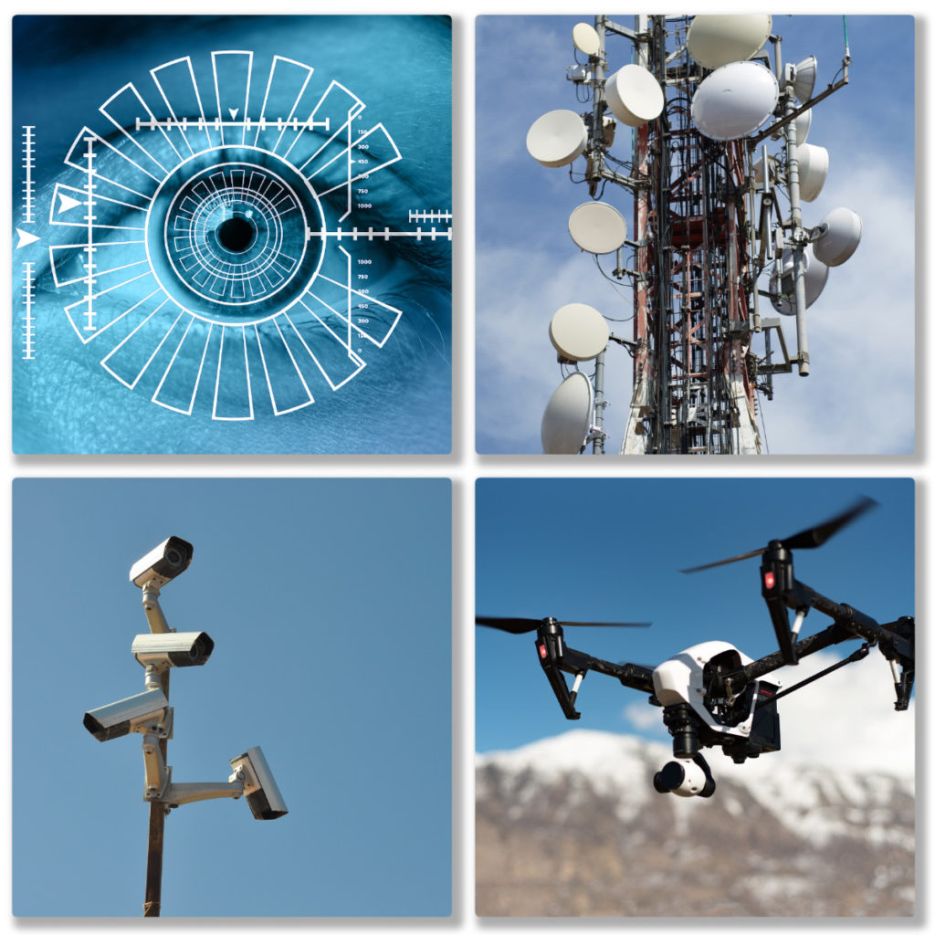 Surveillance collage, Pixabay images